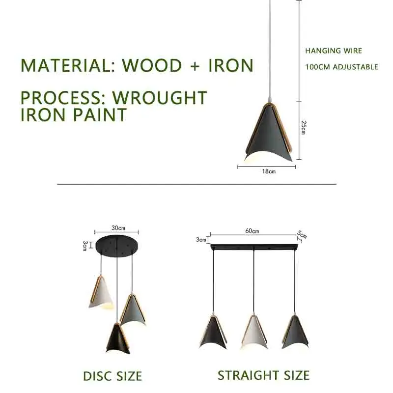 

Nordic Modern Iron Wood LED Pendant Lights Lighting Macaron Pendant Lamp Dining Living Room Bedroom Bedside Macaron Hanging Lamp