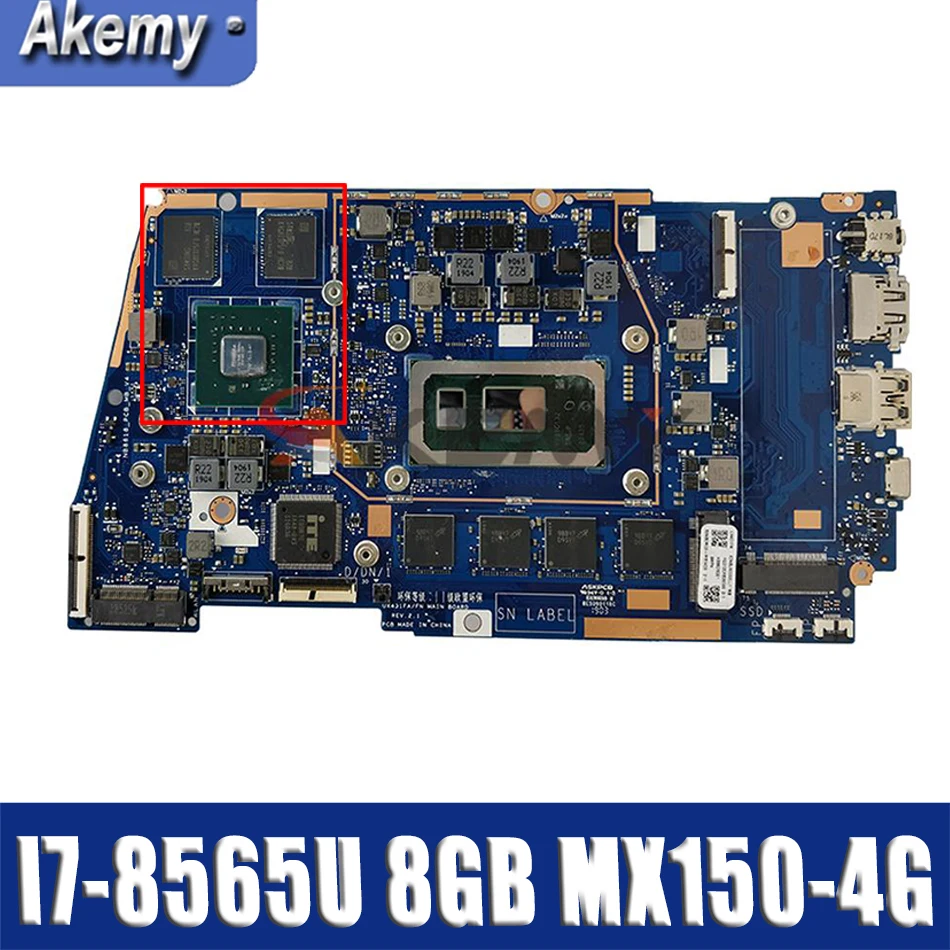 

UX431FA/FN Motherboard For ASUS ZenBook UX431FAC UX431FN UX431F X431FA Laptop Motherboard I7-8565U 8GB MX150-4G 100% Test