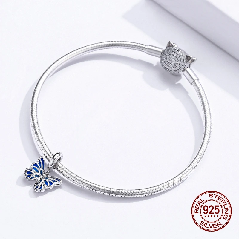 Подвеска в виде бабочки из серебра 925 пробы для браслета | Украшения и аксессуары