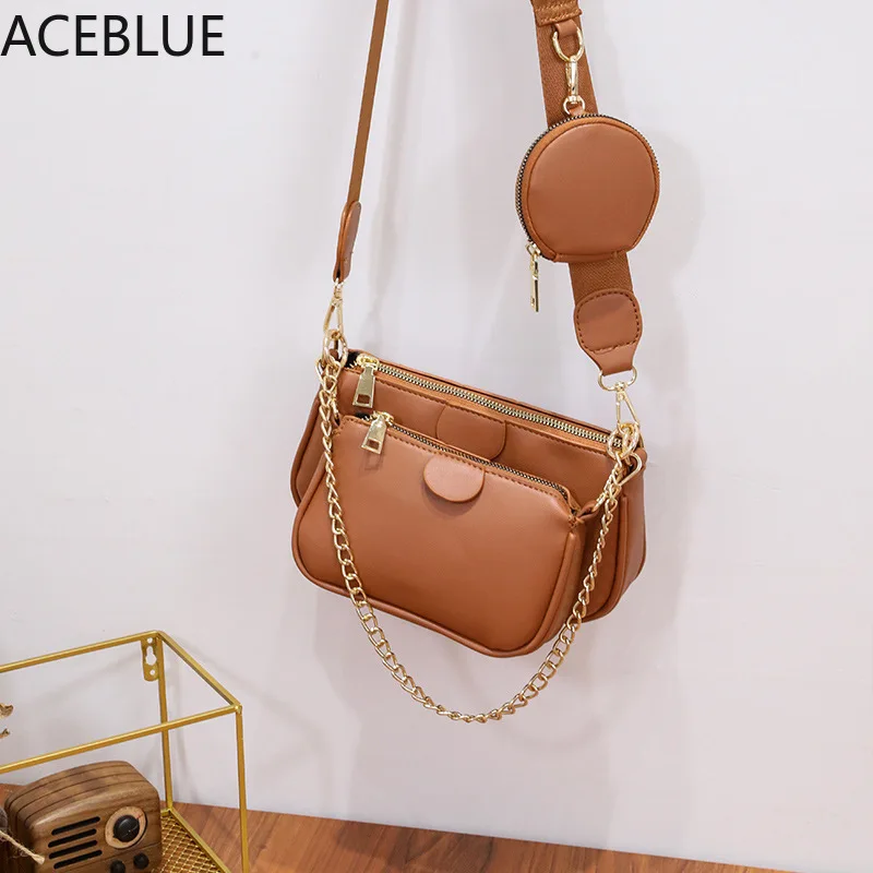 

Сумка-Кроссбоди из искусственной кожи для женщин, 3 в 1, сумка на цепочке через плечо, дамские сумочки и кошельки, Женская Фотосумка, 2021