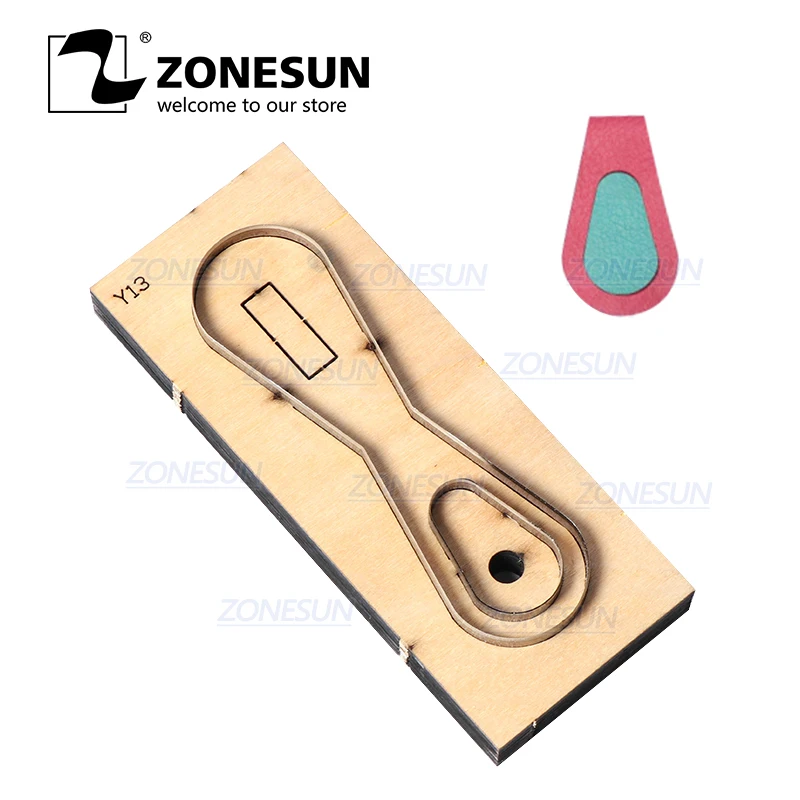 

ZONESUN Custom Leather Key Chain Die Cuts For Handmade Key Ring DIY Key Fob Punching Tool Cutting Clicker Die Steel Rule Die