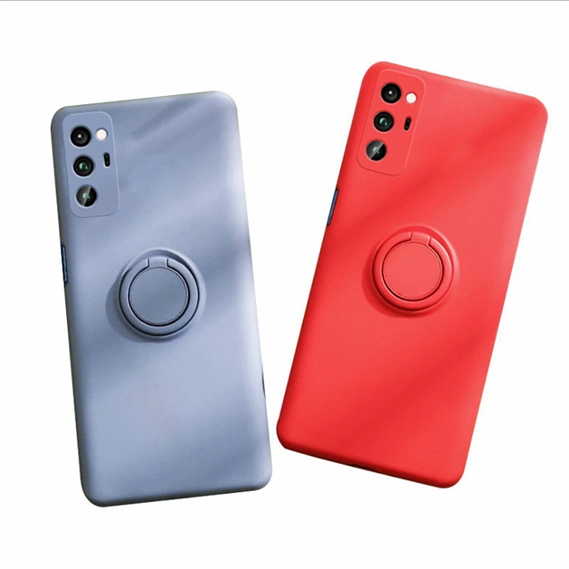 

Soft Liquid Silicone Case For HUAWEI Mate 20 30 P20 P30 P40 Pro Lite 5G Nova 5T 7 Honor V 20 30 S Stand Ring Holder Case Cover