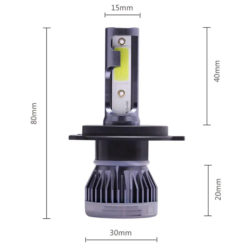 2 шт. мини led H7 H4 светодиодные лампы Автомобильные фары H11 H1 H8 H9 H3 9005/HB3 9006/HB4 72 Вт 12000LM