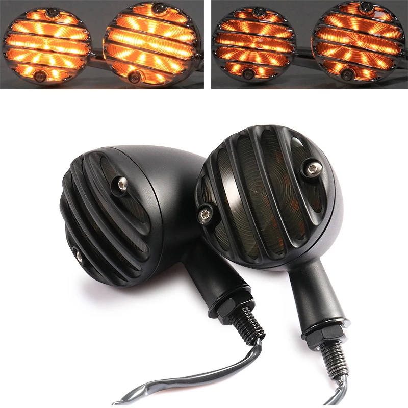 DC 12 В мотоциклетные СВЕТОДИОДНЫЕ указатели поворота Универсальный скутер мото желтый стоп-сигнал для Кафе Рейсер Yamaha Honda GS125 CG125