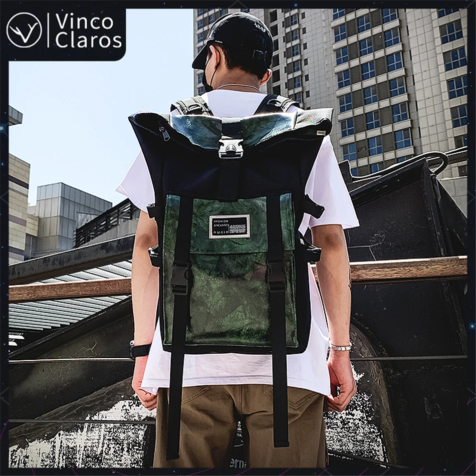 Винтажный рюкзак унисекс с принтом высокое качество искусственная кожа большая