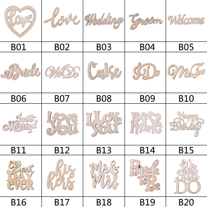 

15Pcs Wooden Letter Love Wedding Just Married Mr Mrs Wood Slices Happy Birthday Party Table Decoration DIY Scrapbooking Crafts