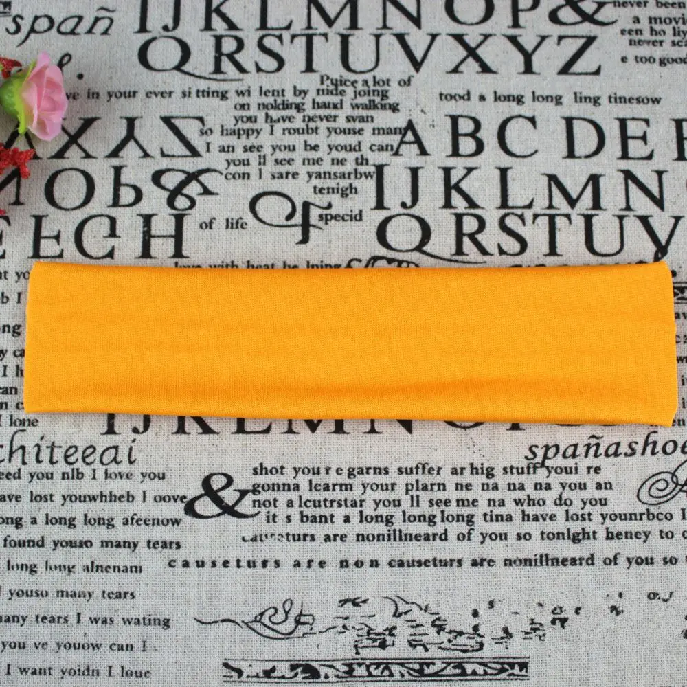 Orange 1 шт. впитывающая пот мягкая широкая эластичная хлопковая повязка на голову для бега йоги Стрейчевые Заколки для женщин и девушек цветная спортивная повязка на голову - Цвет: Orange