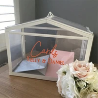 cards box wedding stickers decoration poster vinyl waterproof custom name wedding sign mural art removable decals decor hj0168
