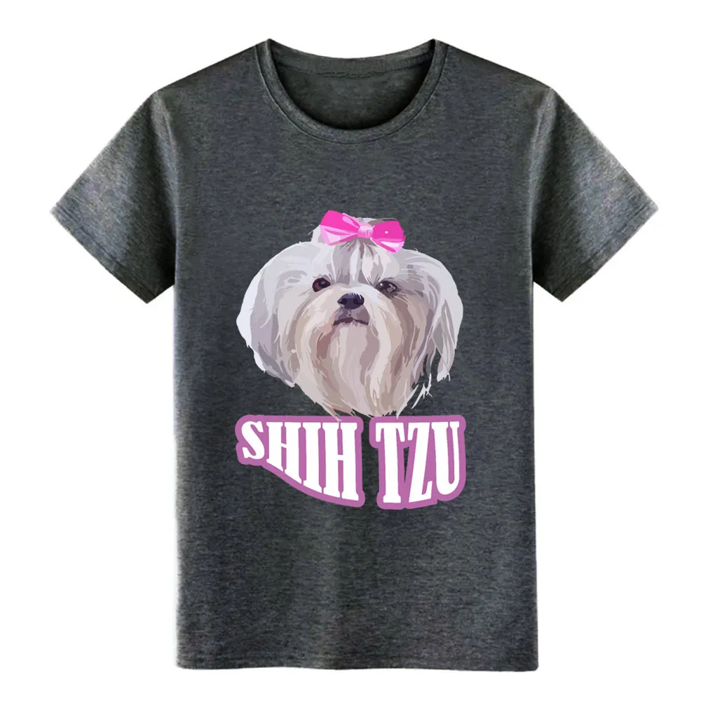 Мужская футболка с коротким рукавом shih tzu dog 2 европейский размер S-3xl одежда для