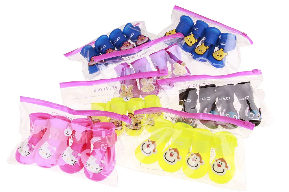 Обувь для собак пластиковая маленьких средних обувь животных водонепроницаемая