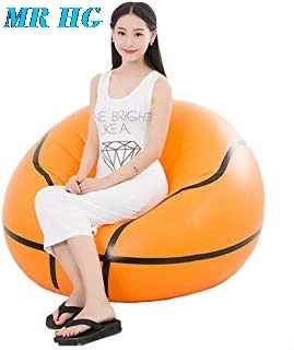Air Sofa Indoor Living Room Soccer Ball Flocking Pvc Football Lounger Adult Kids Lounge Armchair