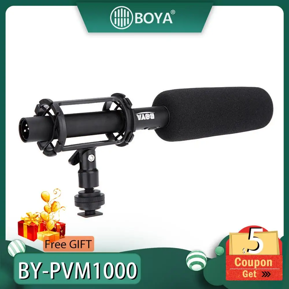 BOYA студийный профессиональный конденсаторный микрофон для DSLR камер Canon Nikon