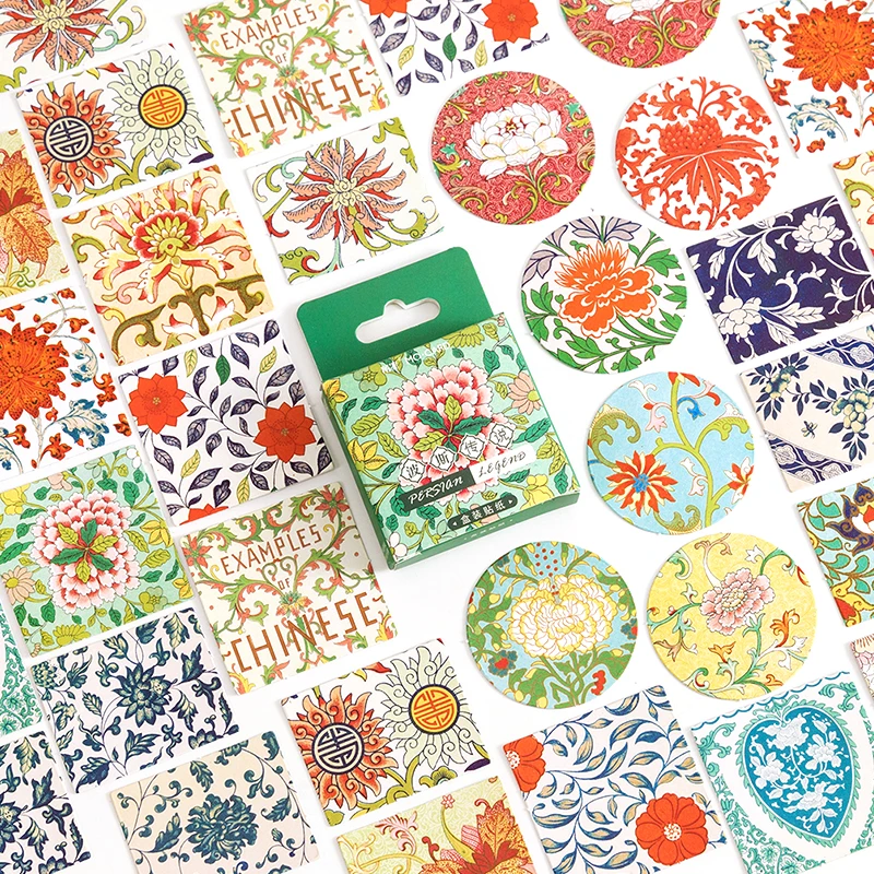 

45pcs / Boxed Stickers Persian Legends Art Plants Flowers Handbook Diary Decorative Sealing Stickers
