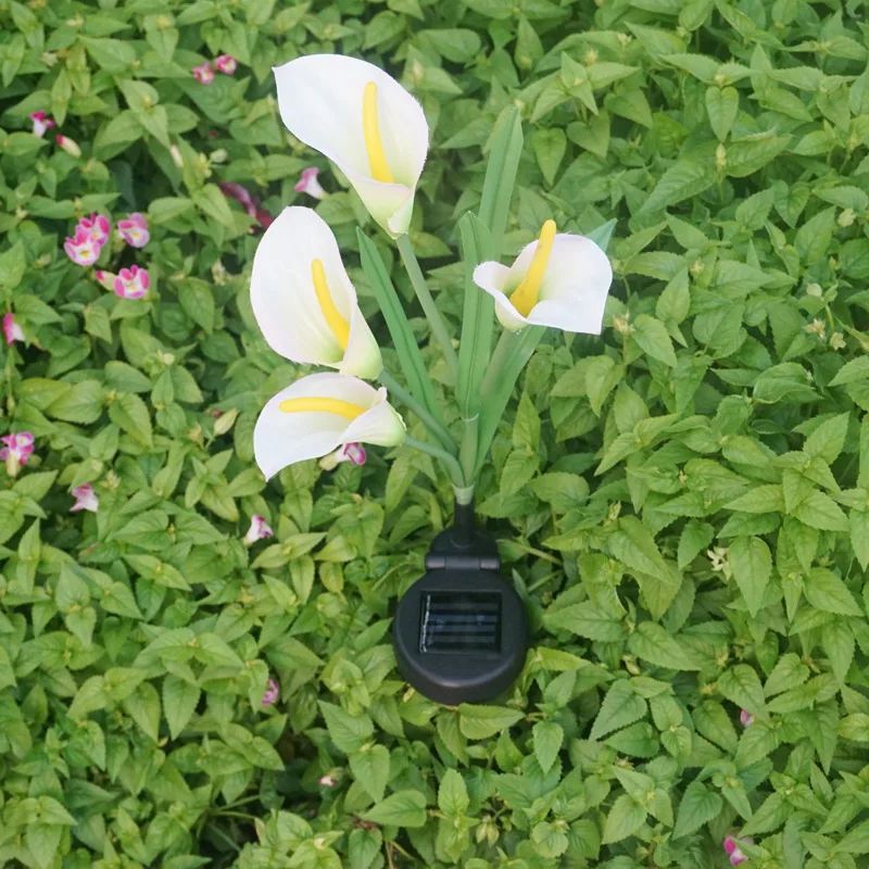 Открытый солнечной энергии Calla Liliy образный светильник IP65 водонепроницаемый светодиодный свет изменения цвета для сада, патио, газона, двора, свадьбы