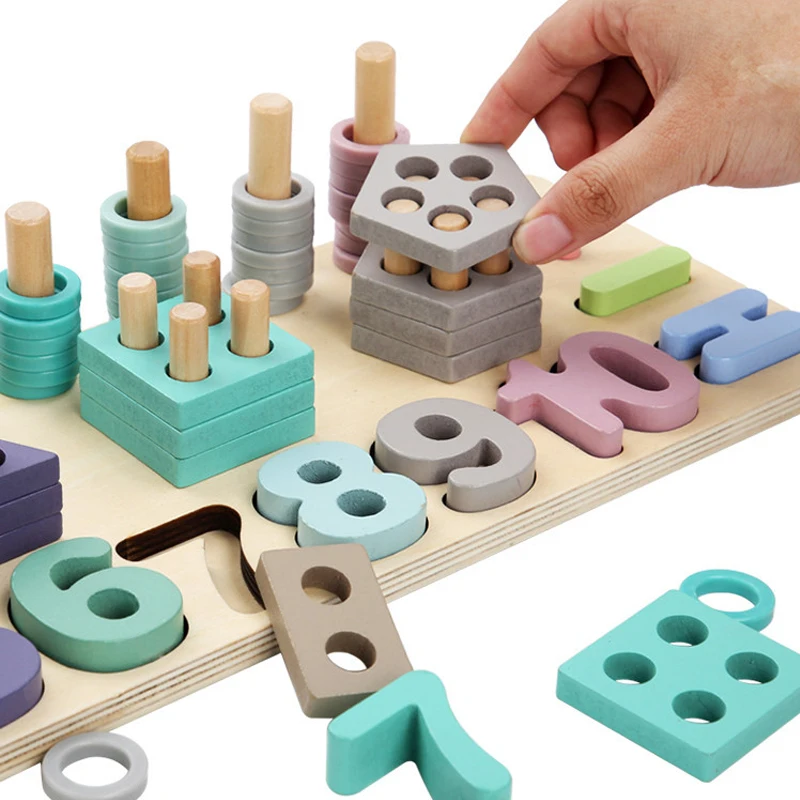 Montessori Educational Toys For Children Kindergarten Mouse Thread Cheese Plaything Teaching Aids Math Montessori Wooden Toys