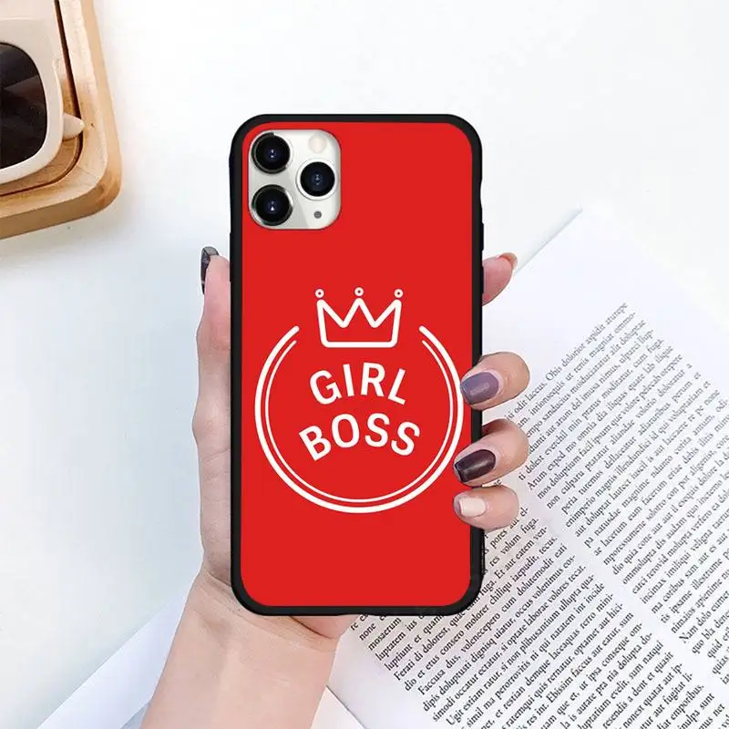 

Girl Boss Pink Women power Cartoon Novelty Phone Case for iPhone 11 12 pro XS MAX 8 7 6 6S Plus X 5S SE 2020 XR mini