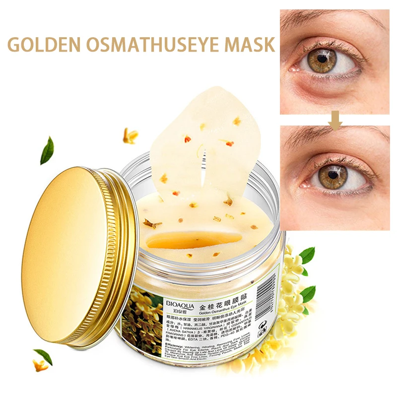 Золотые патчи для глаз Osmanthus 80 шт. в бутылке гелевые коллагеновые ухода за кожей