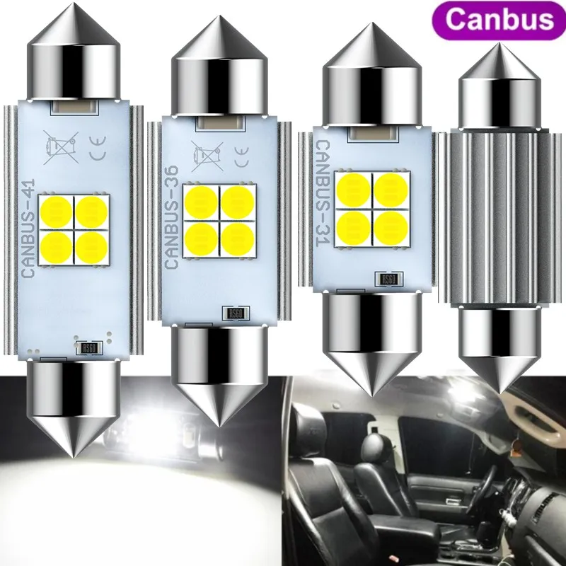 2x C5W LED CANBUS лампа гирлянда 31 мм 36 41 интерьер автомобиля огни для Volkswagen VW Golf 4 5 6 7 Passat