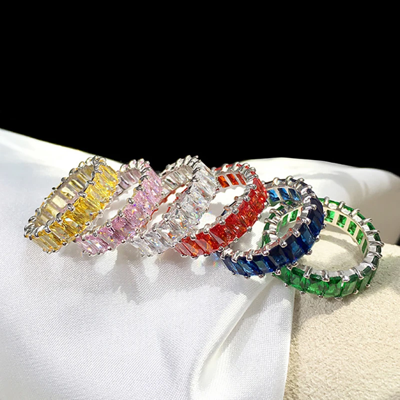 

2020 new arrival 925 sterling silver ring candy colorful rhinestone Ring Brand Fashion Jewelry For Women engagement ring