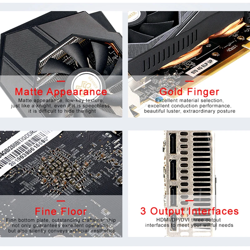 RX 570 4 Гб графические карточки RX570 4G GDDR5 256Bit HDMI DP PCI-X16 Express 3 2 кулер вентиляторы игровой Биткойн горная карта добавить на карту