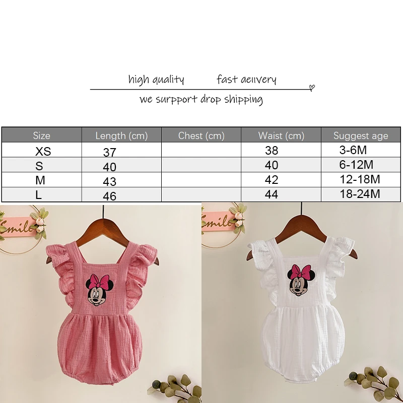 Комбинезоны для маленьких девочек с героями Диснея и Минни Маус новинка Одежда