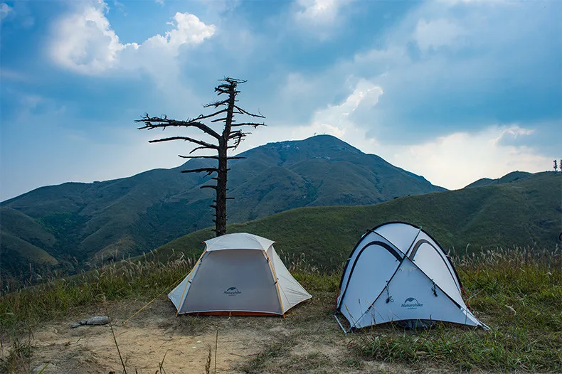 NatureHike от 1 до 2 человек Сверхлегкий Палатка 4 сезона открытый профессиональный с силиконовым покрытием 20D нейлоновые палатки алюминиевый стержень
