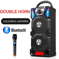 portable bluetooth speaker big power wireless bass column 3dstereo subwoofer music center dual audio support remote control mic