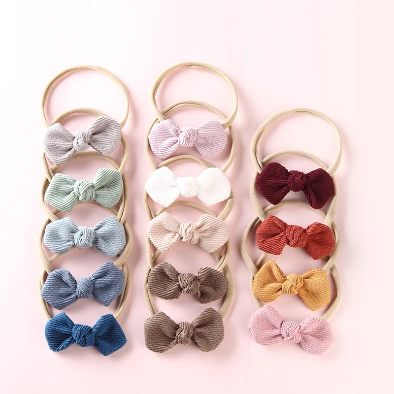 

Baby Headband Bow Headbands For Girls Corduroy Head Band Thin Nylon Hairband Newborn Kids Toddler Hair Accessories Spring Summer