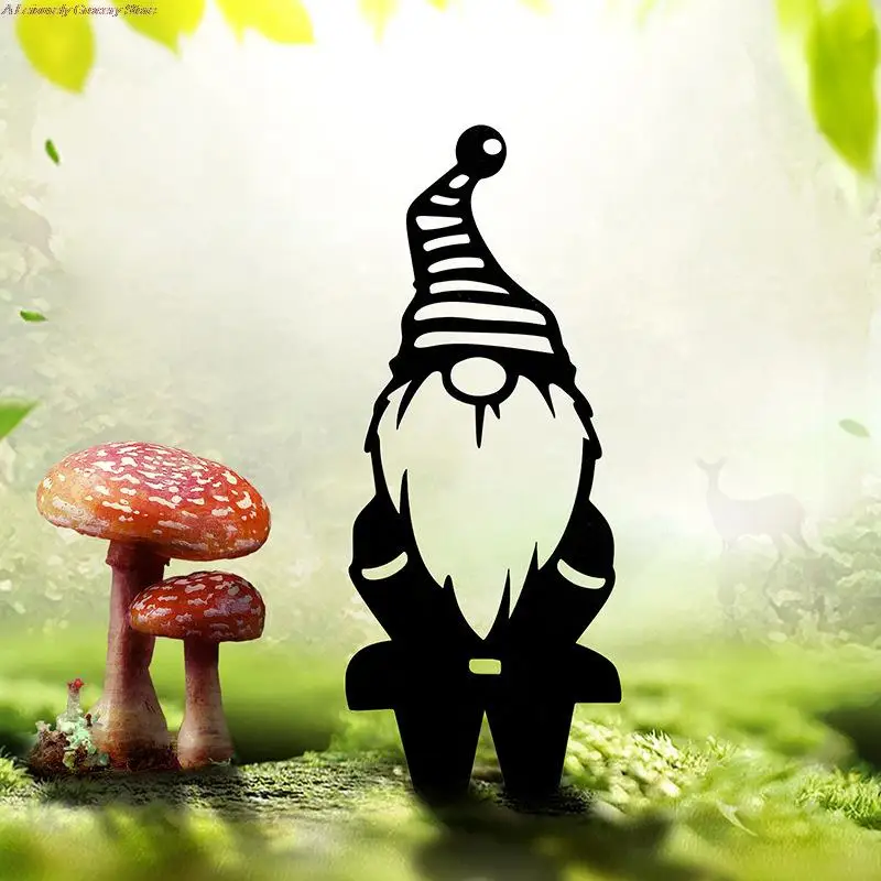 

Metal Branch Gnome Garden Sign Home Lawn Yard Decor Arts Sculpture Spring