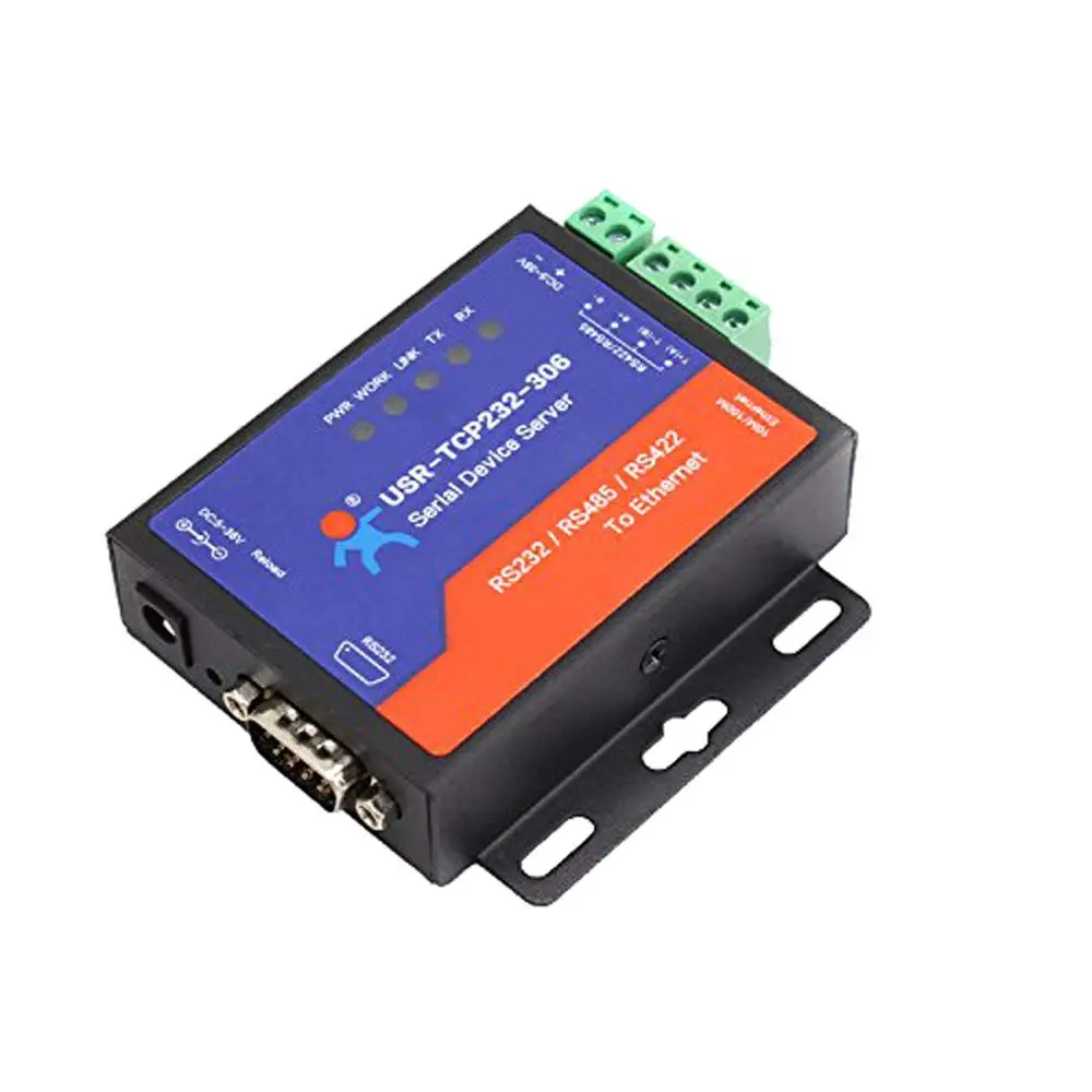 Последовательный RS232/RS485/RS422 для Ethernet TCP/IP-сервера с DHCP и встроенной веб-страницей
