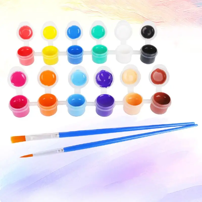 

2ml 12 Vibrant Colors Washable Gouache Paint for Kids School Finger Paint