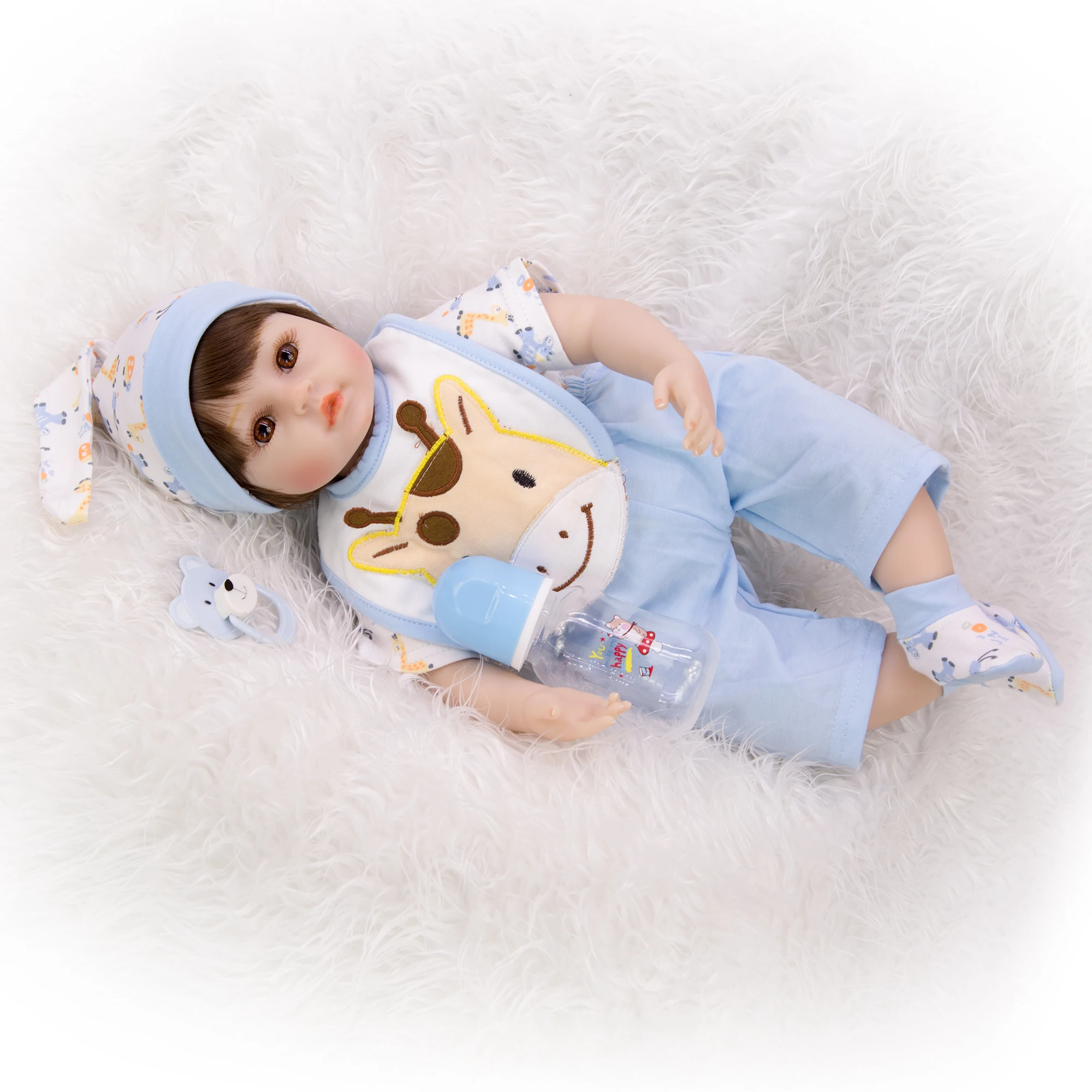 KEIUMI 18 дюймов красивый Menino Reborn Мягкий силикон винил реалистичный Baby кукла 48 см