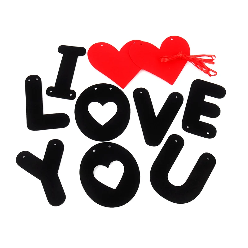 Новинка 10 шт. подвеска-гирлянда из нетканого материала с надписью I Love You реквизит