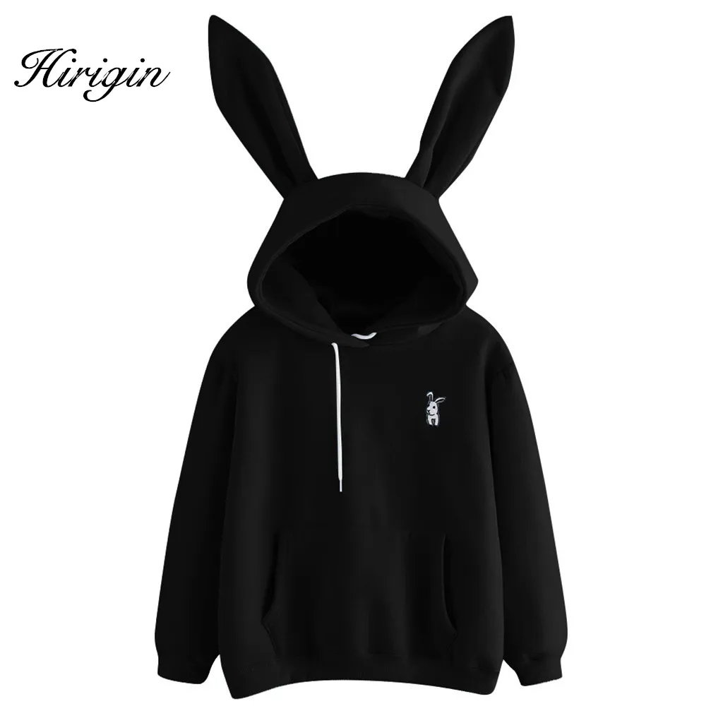 Женская толстовка с капюшоном милым Кроликом Повседневная Милая длинными