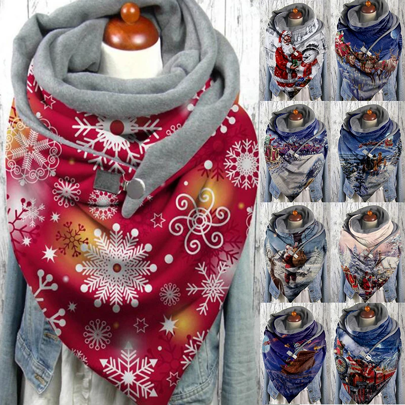 

Fashion Cashmere Scarves Winter Warm Shawls Women Scarf Soild Dot Printing Button Soft Wrap Casual Scarves Shawls Scarf 2021 New
