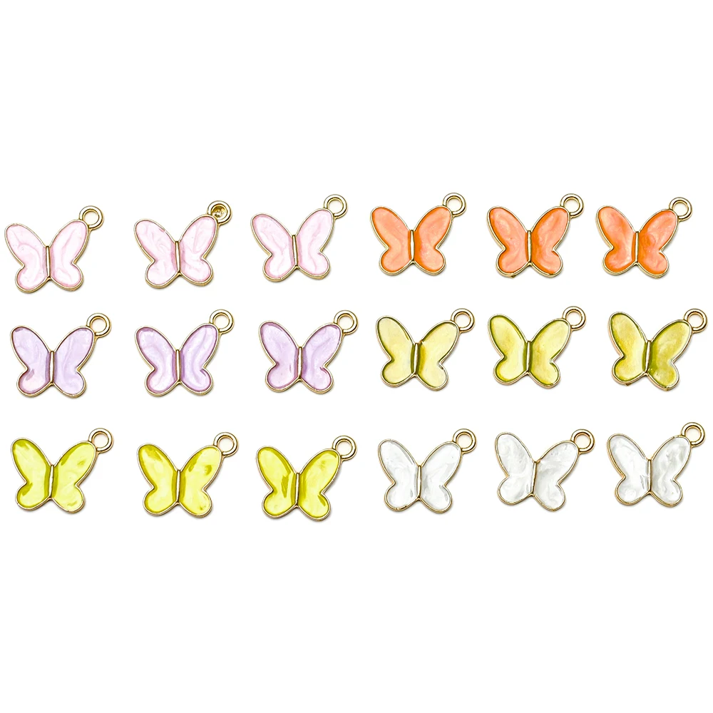 Модные 10 шт./лот эмалированные Подвески с насекомыми бабочками для изготовления
