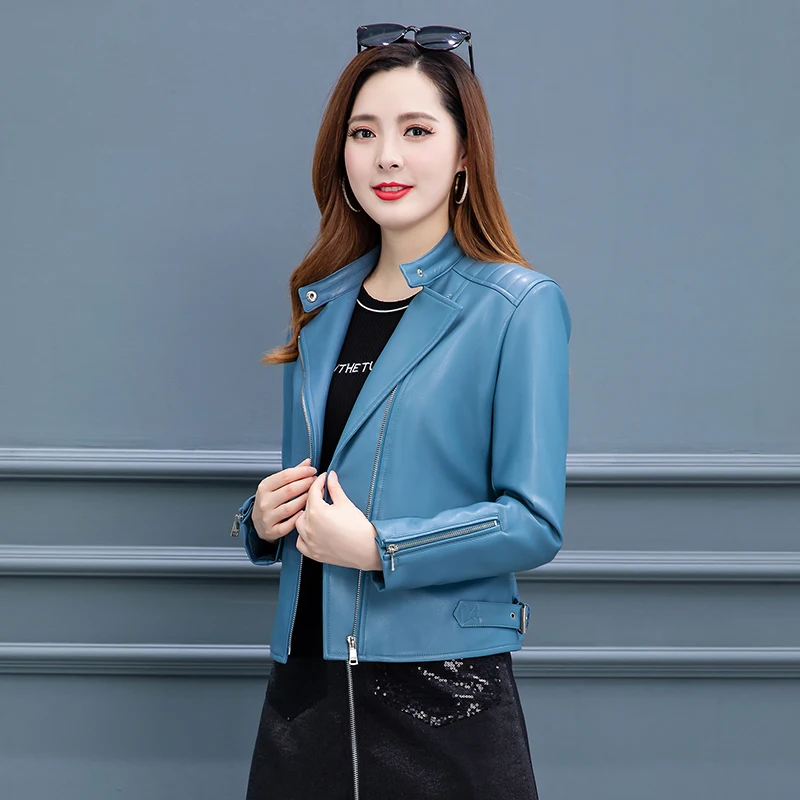Весенняя Новинка куртка из искусственной кожи короткое пальто для мамы модное