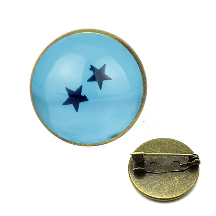 219 Новинка Dragon Ball Z Броши со звездами манжета серебряная стеклянная галстук