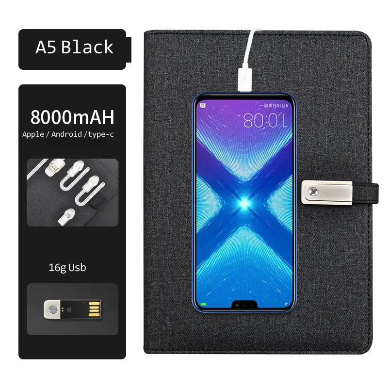 Блокнот А5 с беспроводной зарядкой креативный Многофункциональный блокнот