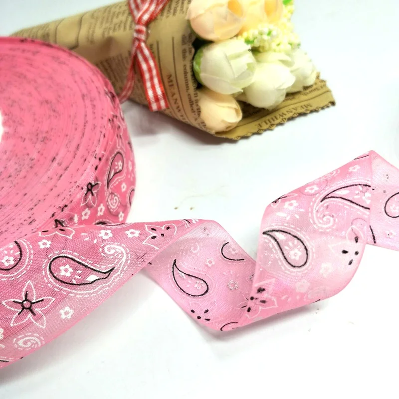 Лента из органзы с принтом 5/20 метров 25 мм|ribbon diy|organza ribbonprinted organza ribbon |