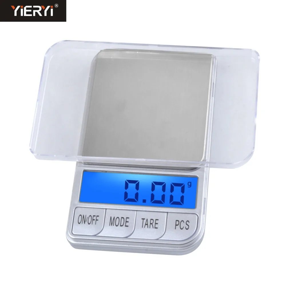 Yieryi lcd карманные весы 0,01 г 0,1 г электронная точная шкала портативные цифровые ювелирные весы баланс веса кухонные грам весы