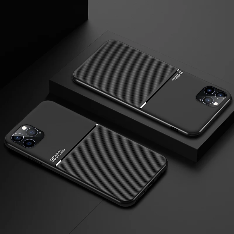 

Luxury Silicone Car Magnetic Holder Phone Case For iPhone 12 11 Pro XS Max Mini XR 8 7 6 6S Plus Leather Protection Cover