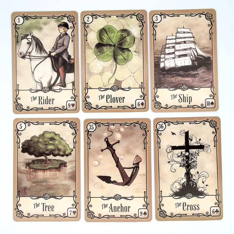 Под розами Lenormand 39 карт Oracle Deck Полный английский таинственный Гадкий семья