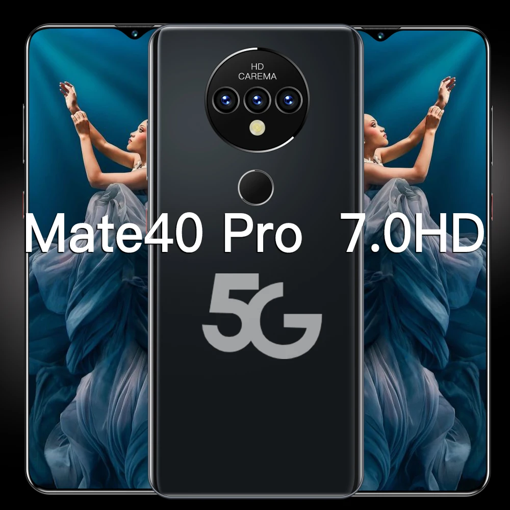 

Mate40 Pro 5g Smart Phone Andriod 10.0 7.0 Inch Full Screen 12+512gb Face Unlock 12+24mp 4800mah Mtk6889 Cell Phone