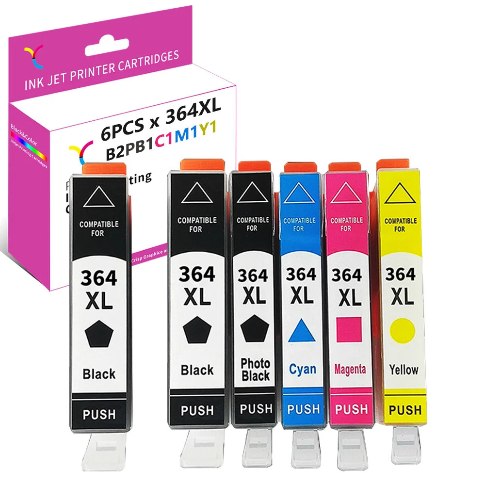 Замена YC для картриджа HP 364XL 5515 5520 5522 6520 6512 7510 B010b B111a B109a 3070A 3520 4620 C5388|Чернильные