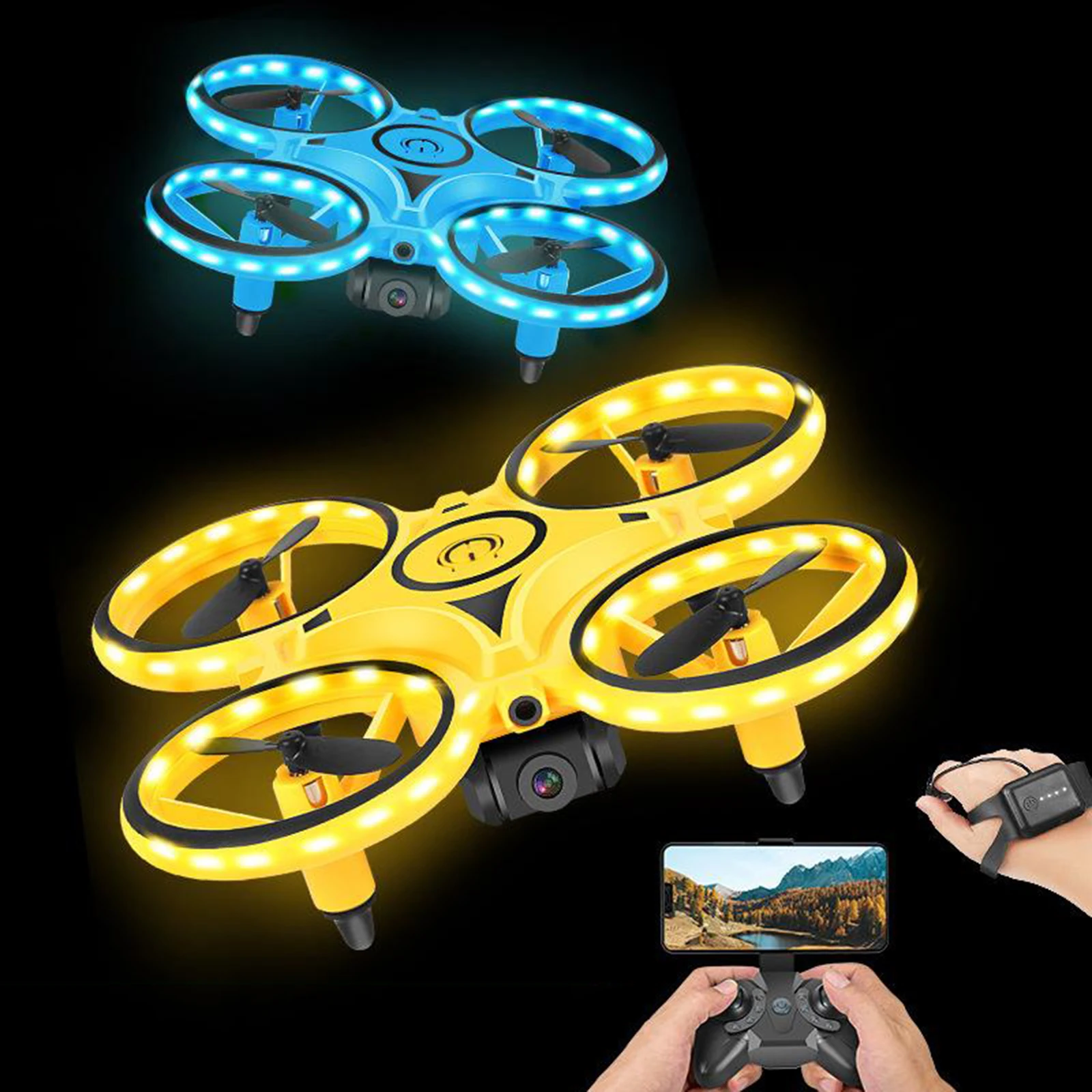 

RC Drone Quadcopter LED Light Infrared Induction RC Aircraft Helicopter Toys