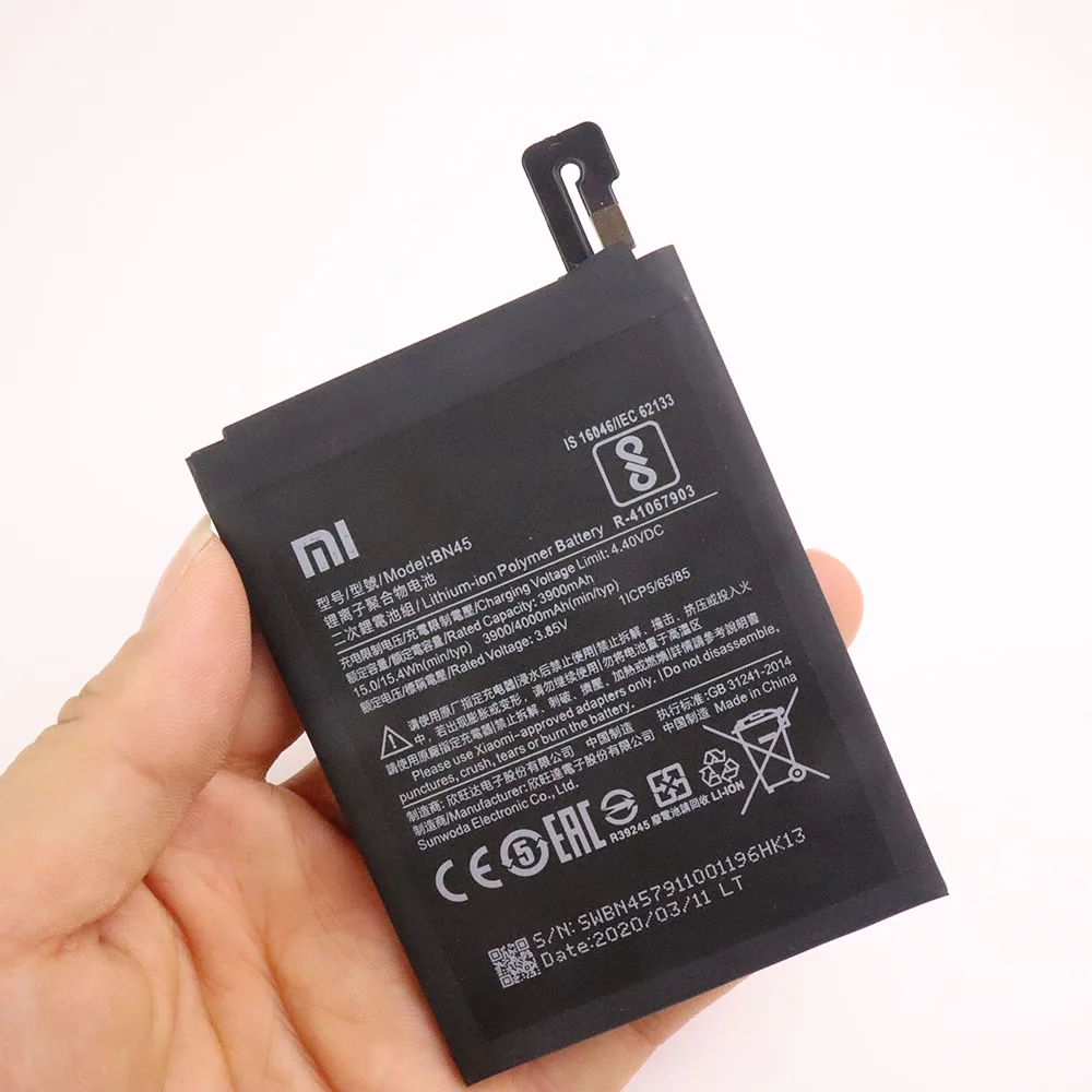 100% Новый оригинальный сменный аккумулятор для телефона BN45 3900mAh Xiaomi Redmi Note 5