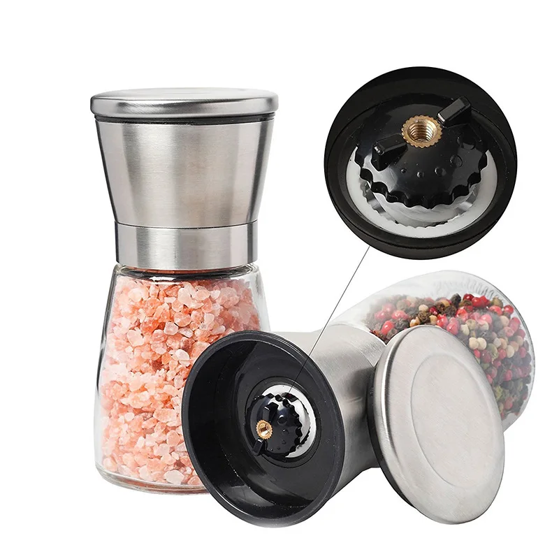 Мельница для перца из нержавеющей стали 304 стеклянная бутылка банка приправ и