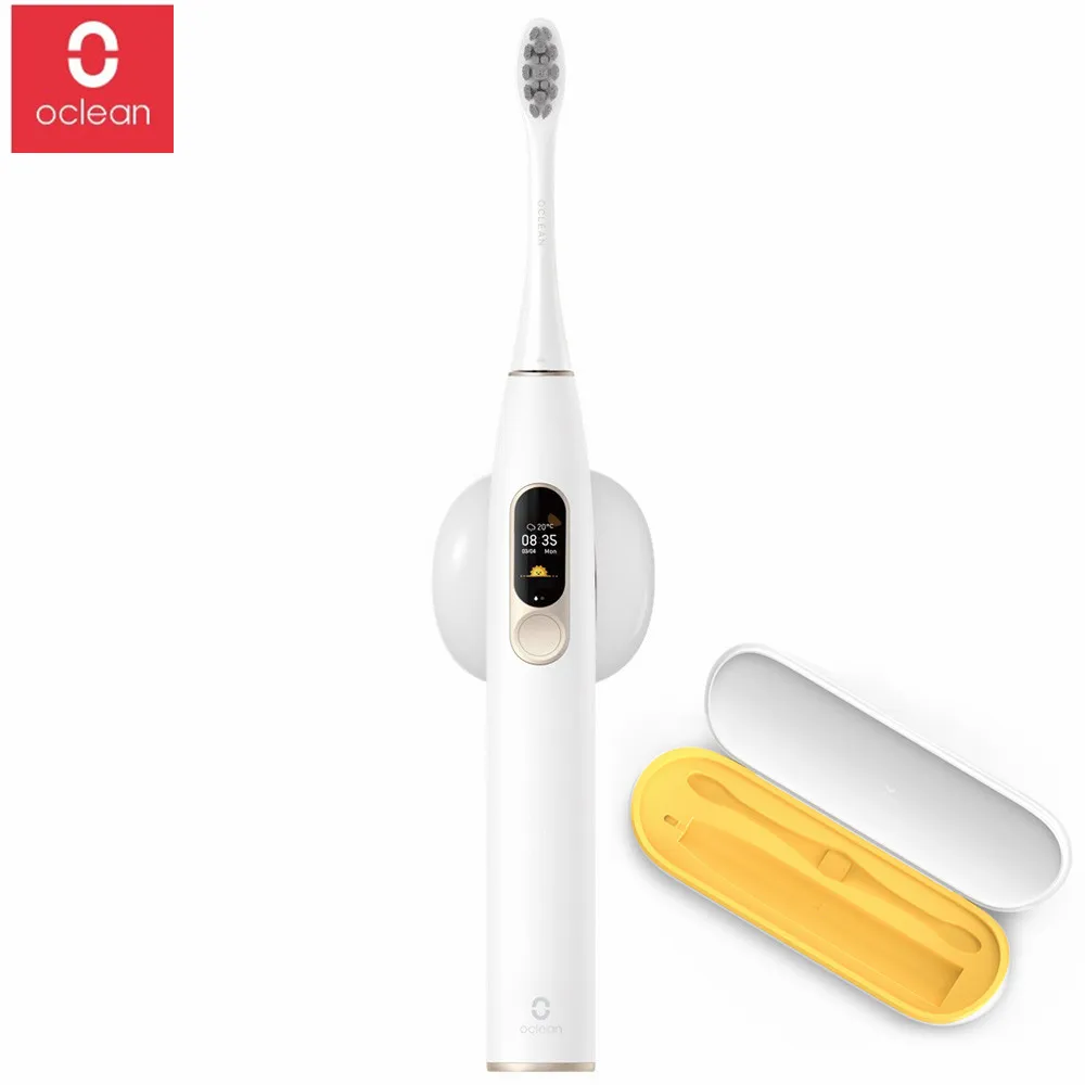 White Oclean X sonic электрическая зубная щетка+ 8 шт. головок обновленная Водонепроницаемая ультра звуковая Oclean X зубная щетка USB перезаряжаемая - Цвет: White