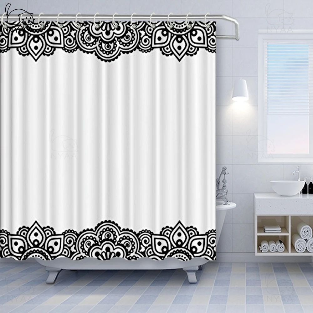 Vixm хна занавески для душа дамаста Вдохновленный границы дизайн фольклорные Mehendi